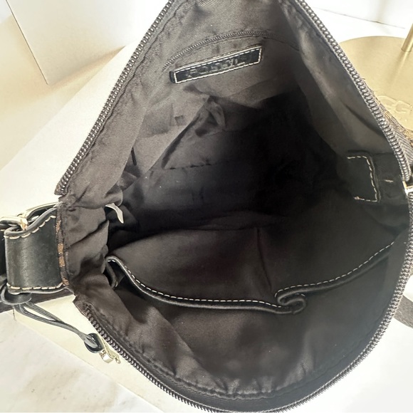 FOSSIL MONOGRAM CANVAS LEATHER CROSSBODY/SHOULDER TRAVEL BAG W/MATCHING WALLET - Picture 6 of 16